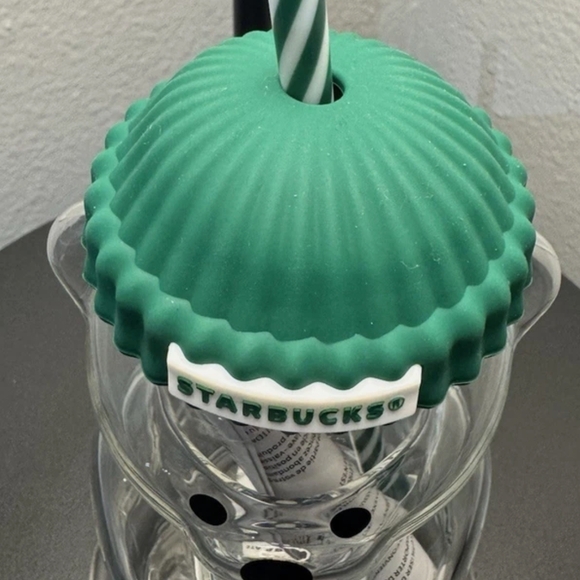 Starbucks Clear Bear Jar with Green Lid - Picture 4 of 6